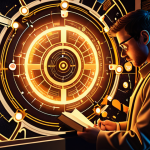 **Self-Discovery & Roadmap:** A determined individual, seen in deep thought, surrounded by glowing abstract icons representing their existing skills (like a network diagram, a gear for problem-solving, a magnifying glass for analysis, a book for continuous learning). In front of them, a winding, illuminated roadmap extends into the digital horizon, symbolizing their journey into information security. The scene should convey introspection, self-awareness, and a clear path forward. Cybersecurity theme, digital art, thoughtful expression, warm glow.
