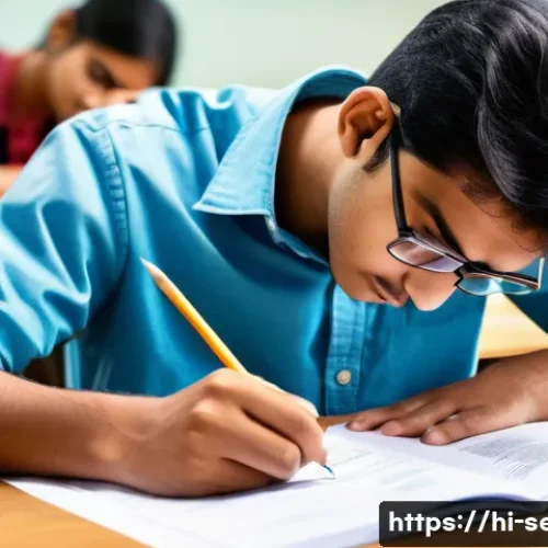 정보보안 실기 시험에서 많이 실수하는 사례 정리 - A focused Indian student in a well-lit exam hall, wearing modest clothing and glasses, managing time...