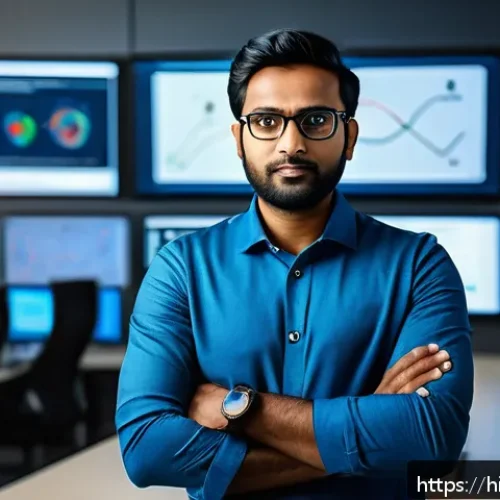 정보보안 자격증을 활용한 스타트업 취업 후기 - A professional Indian man in his late 20s wearing business casual attire and glasses, confidently pr...