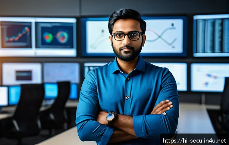 정보보안 자격증을 활용한 스타트업 취업 후기 - A professional Indian man in his late 20s wearing business casual attire and glasses, confidently pr...